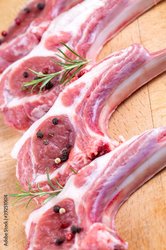 Raw lamb chops, food concep...