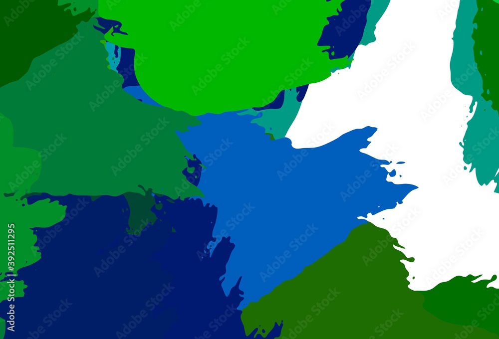 Fototapeta premium Light Blue, Green vector backdrop with memphis shapes.