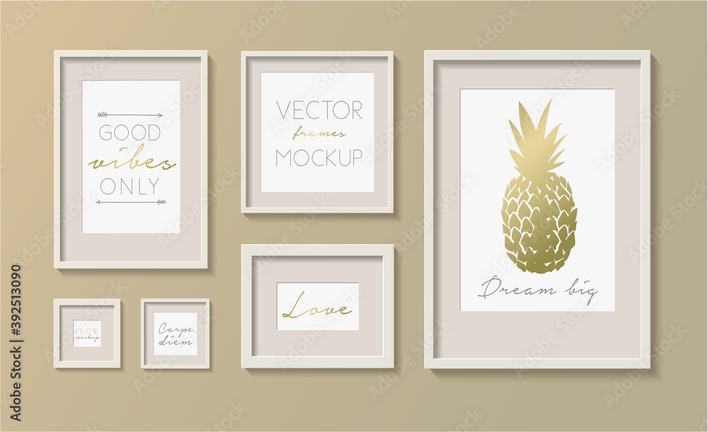 Set of art picture frames. Modern vector frames mockup. Picture frames ...