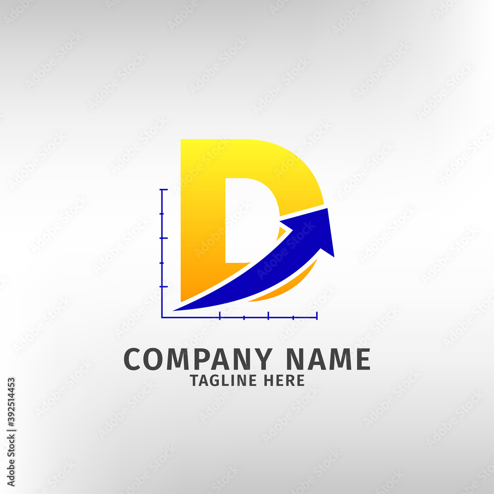 letter D traffic sales icon logo template for marketing company and financial or any other business letter D traffic sales icon logo template for marketing company and financial or any other business