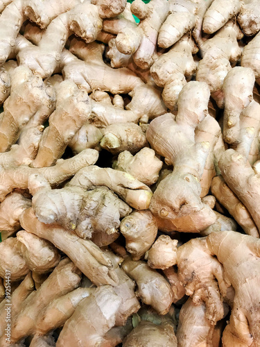 Fresh Ginger Roots on the Market