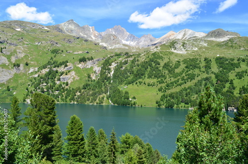 Barrage de Plan d'Aval and Dent Parrachée in the Vanoise National Park, France.