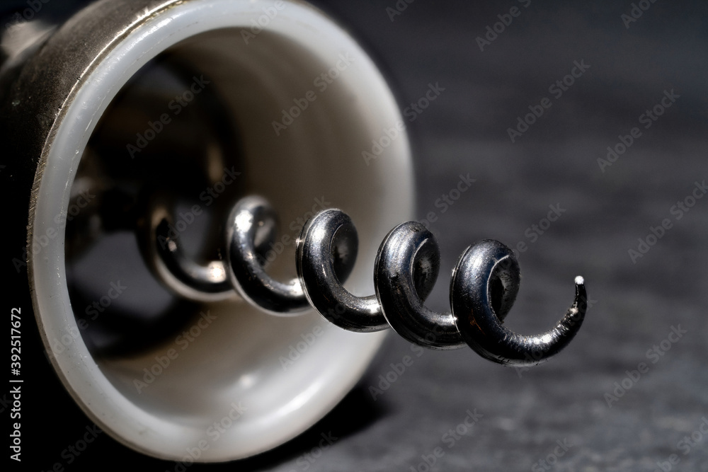 Fotografía macro de un sacacorchos Fotografía macro de un sacacorchos