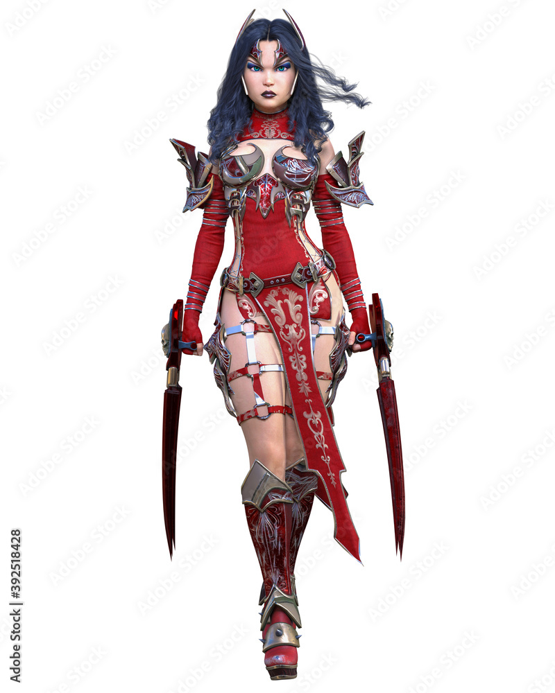 Warrior amazon woman with metal blade.