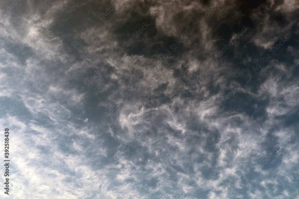 Dark blue sky with clouds