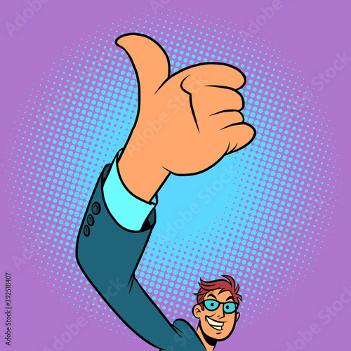 like hand gesture, positive businessman