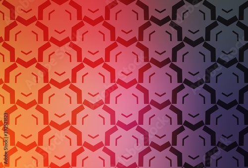 Light Pink, Yellow vector background with bent lines.