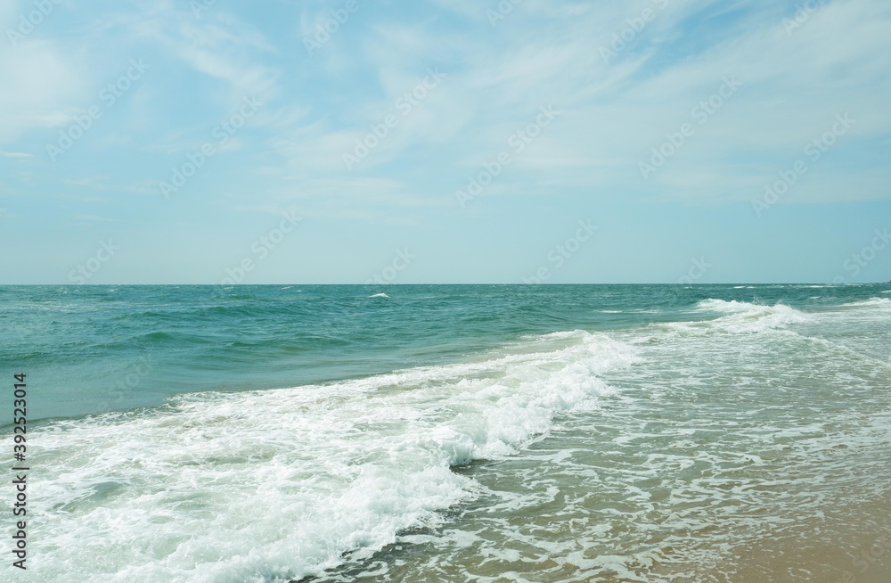Clear sea water, wave and sand beach. Clear sea water, wave and sand beach.
