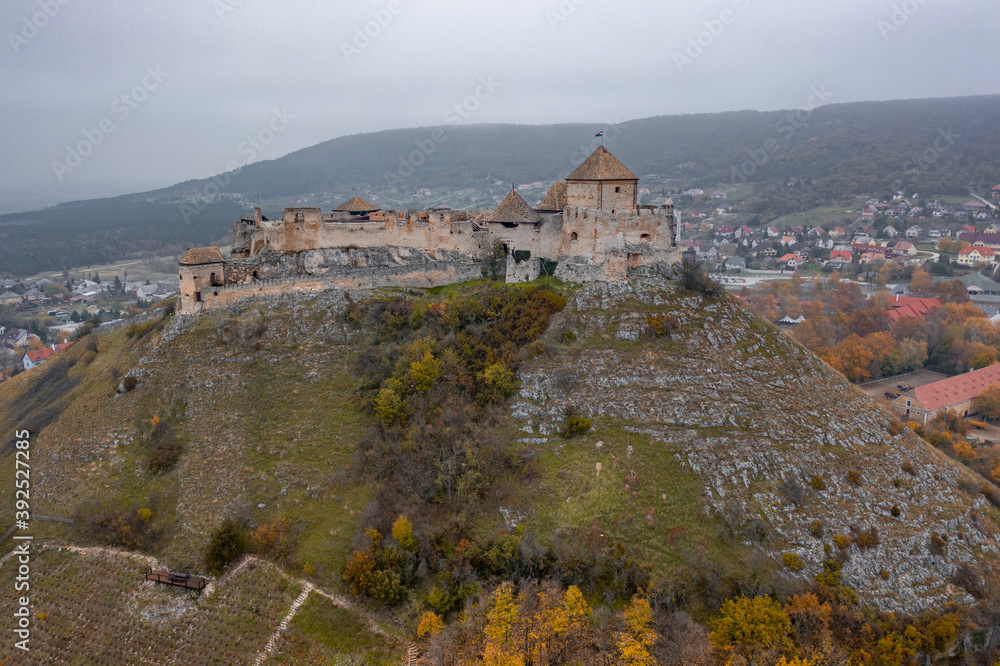 Hungary - Sümegi vár, Sümeg vára, The castle of Sumeg from drone view