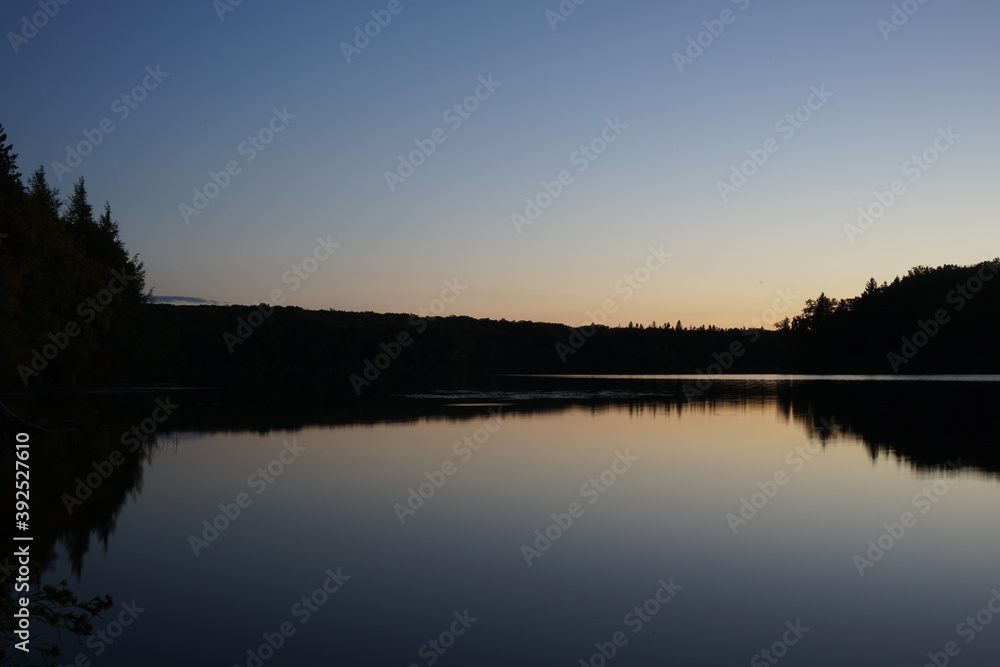 sunset over the lake