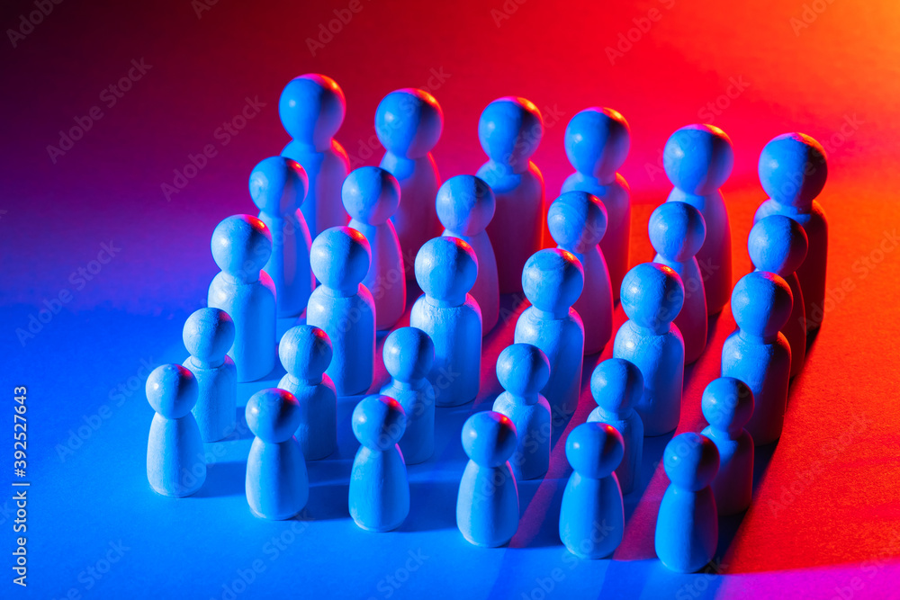Obraz premium Human resource concept. An even formation symbolizes movement towards one goal. Human resource management in business. Human resource in a corporation. Organization of labor in the company