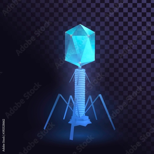 Blue vector bacteriophage, virus model