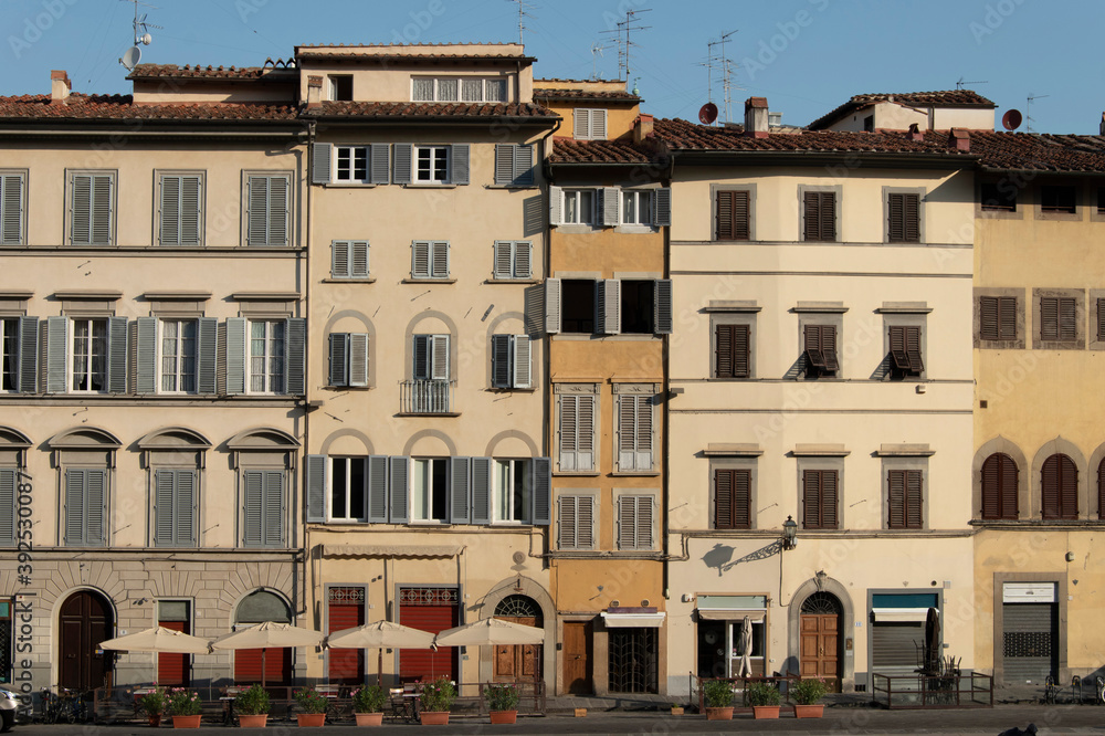 Building facade in the city of Florence, Tuscany, Italy Building facade in the city of Florence, Tuscany, Italy