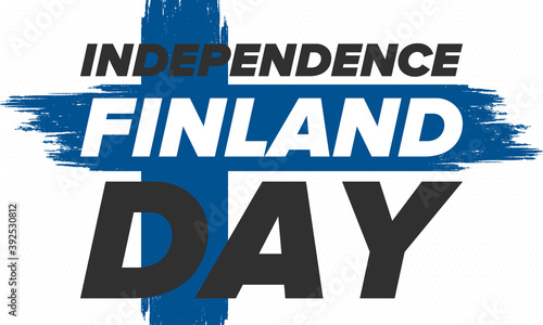 Finland Independence Day. National happy holiday, celebrated annual in December 6. Finland flag. Patriotic elements. Poster, card, banner and background. Vector illustration