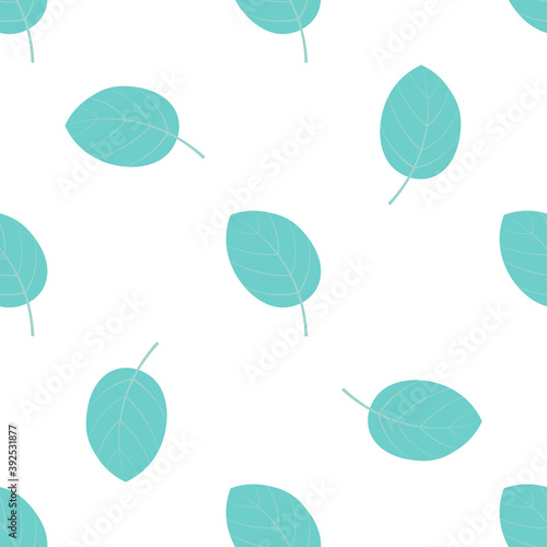 Green leaf pattern, flat style