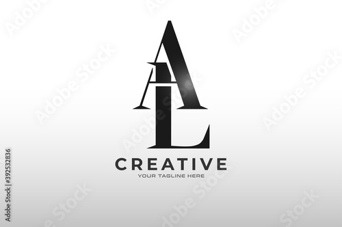 Initial letter A and L logo isolated on white background, Flat Logo Design Template, vector illustration