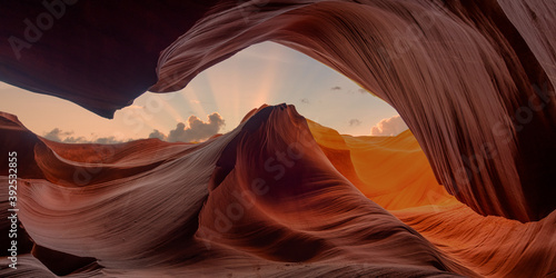 antelope canyon in arizona near page. abstract background and travel concept