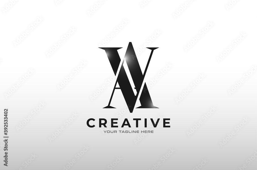 Initial letter A and V logo isolated on white background, Flat Logo Design Template, vector illustration Initial letter A and V logo isolated on white background, Flat Logo Design Template, vector illustration