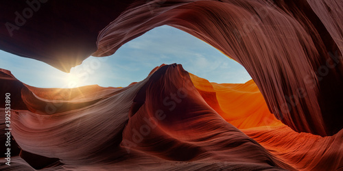 antelope canyon at sunset - abstract background travel concept. © emotionpicture