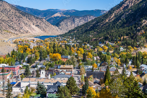 Φωτογραφία Georgetown Colorado Autumn - Georgetown aerial photo in autumn, Clear Creek Coun
