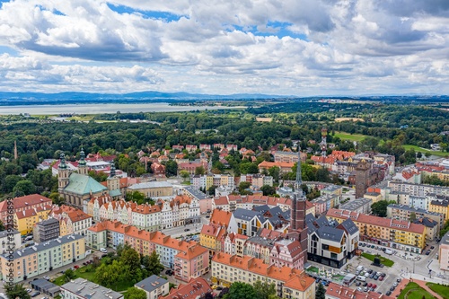 Aerial view of the city of Nysa in Poland photo