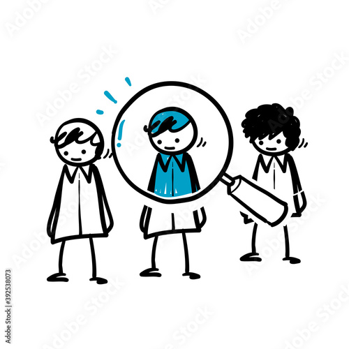 hand drawn Human resource icon illustration in doodle style vector