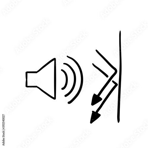 hand drawn soundproofing icon illustration vector in doodle art