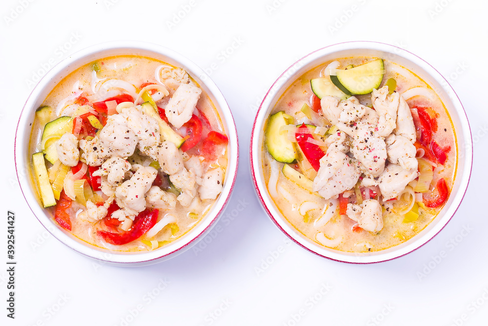 Thai soup with chicken and vegetables Thai soup with chicken and vegetables