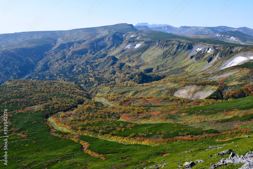 緑岳から見た秋の高根ケ原（北海道・大雪山）

