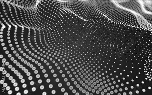 Abstract background. Molecules technology with polygonal shapes, connecting dots and lines. Connection structure. Big data visualization.