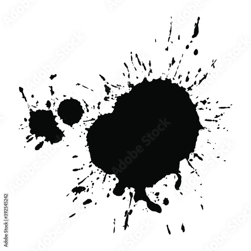 Grungy water splashes, explosion effects, sunbursts hand drawn, roughly handmade on white background EPS Vector