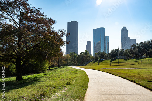 Houston Skyline and Eleanor Tinsley Park photo