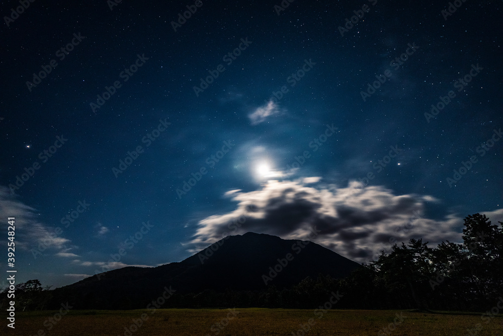 Mt. Sanbe at night