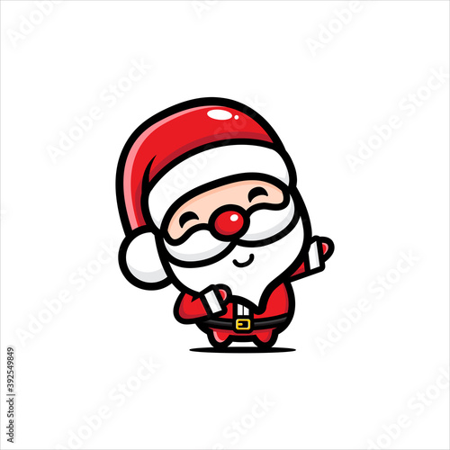 cute santa claus characters posing dabbing