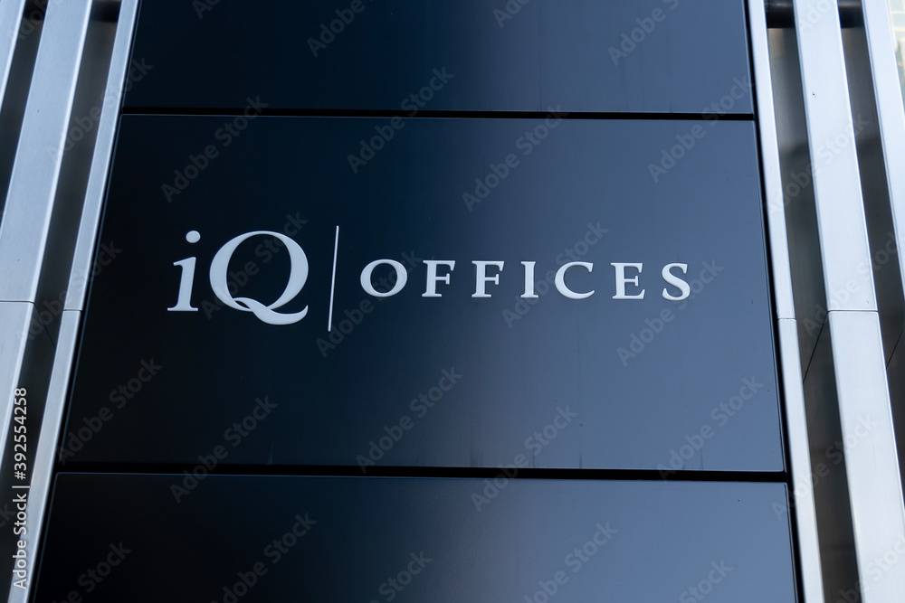 Toronto, Canada - November 9, 2020: iQ Offices sign at 150 King St ...
