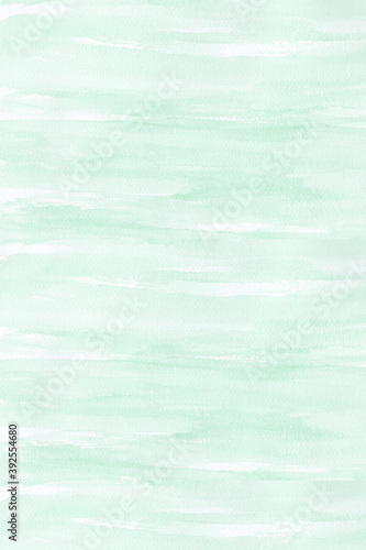 Green mint watercolor background, Watercolour painting soft textured on wet white paper background, Abstract green mint watercolor illustration banner, wallpaper