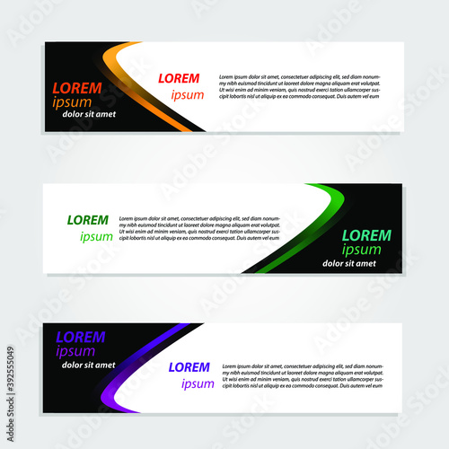 Banner Background Design Vector With Elegant And Simple Style with three designs