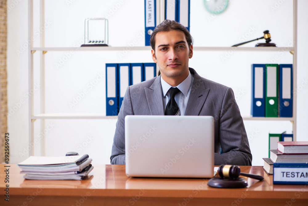 Young male lawyer sitting in the office Young male lawyer sitting in the office