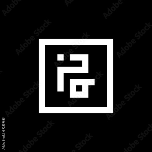 monogram logo initial letters PA or AP isolated on black background