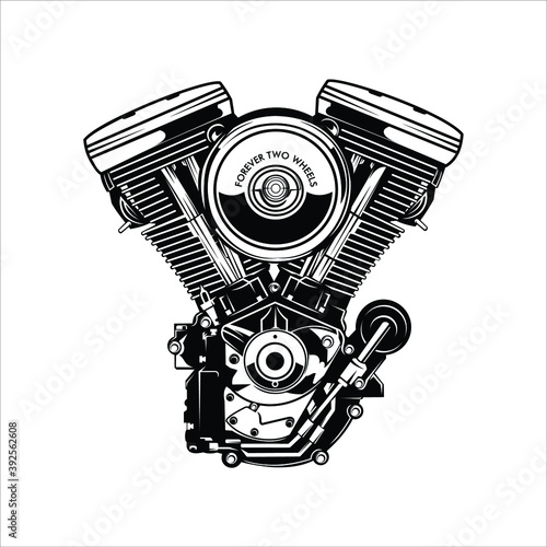 illustration of motorcycle engine