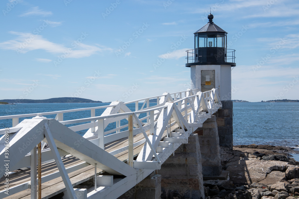 Marshall Point Lighthouse and pier in Port Clyde Maine