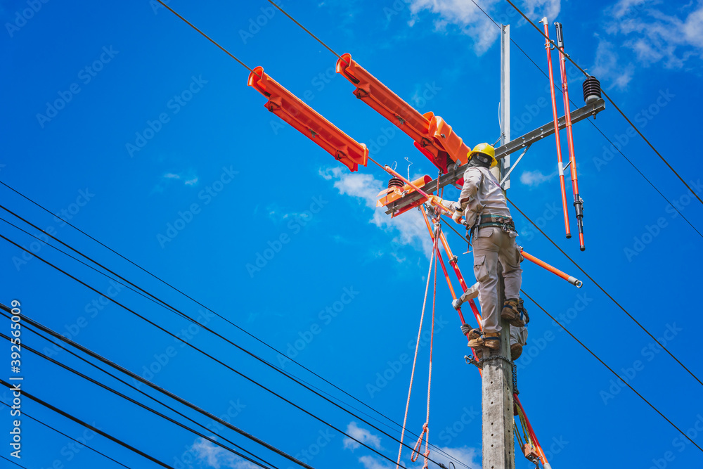 The lineman used tie stick to carve the tie wire used to wrap the