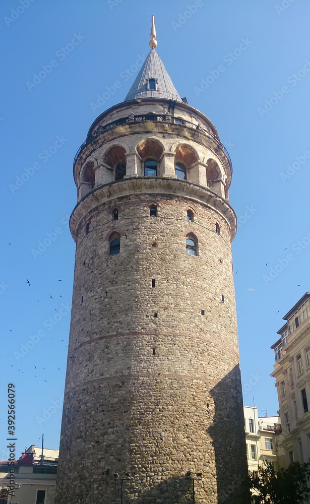 Ancient  tower view in Istanbul 