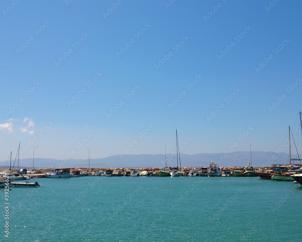 Marina, Beautiful view  in summer sea and sky