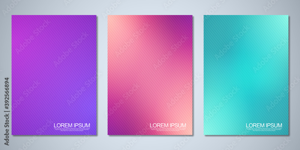 Blurred backgrounds for cover design, brochure layout, book, poster mockup, and flyer template. Colorful pattern, vibrant colors, fluid abstract, blended colours.