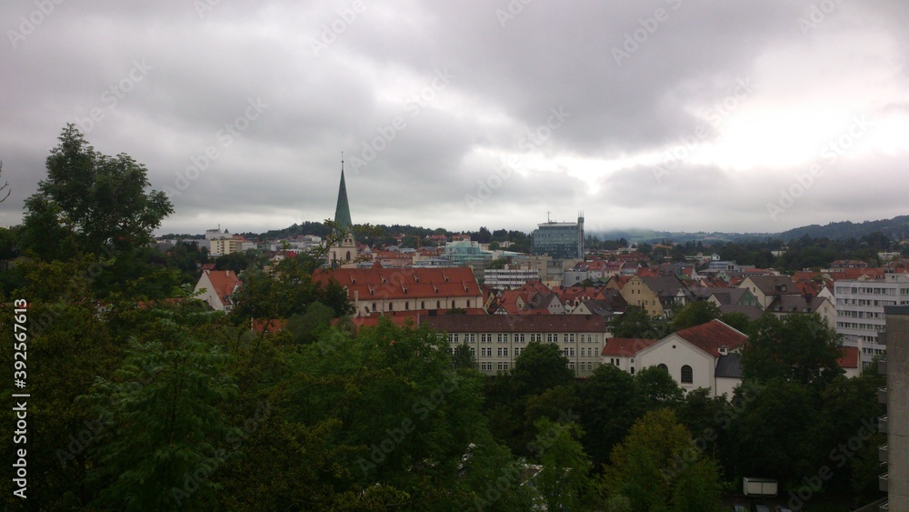 Germany city view with clouds