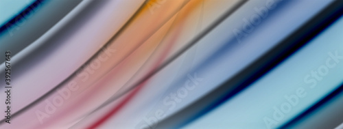 Abstract Background. Smooth flowing lines, blurred waves, rainbow color style stripes. Vector illustrations for covers, banners, flyers and posters and other