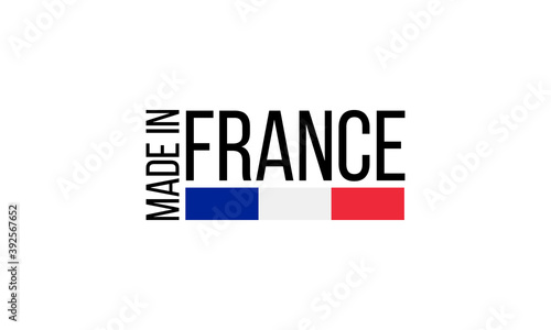 made in france, vector logo with french flag