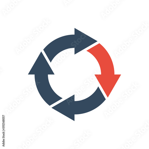 Free Download four round arrows, vector icon - GFXLoad
