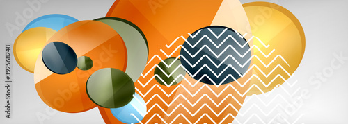 Abstract glossy round shapes vector background. Vector futuristic illustration for covers, banners, flyers and posters and other